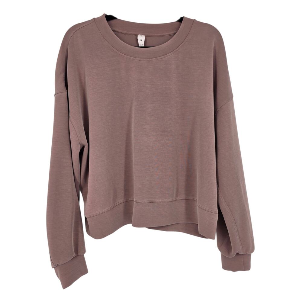 Lululemon Twilight Rose Softstreme Perfectly Oversize Crop Crew Sweatshirt Sz 12